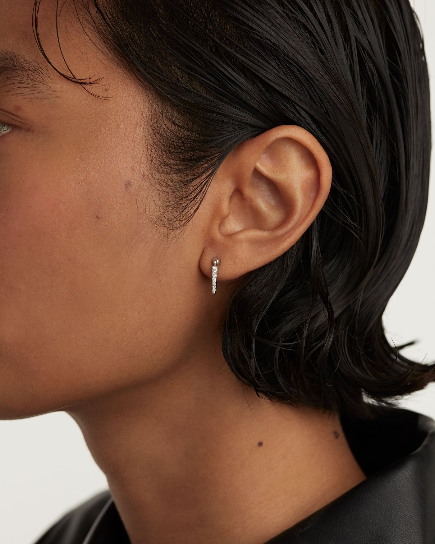 Crystal and zirconia  ear piercings