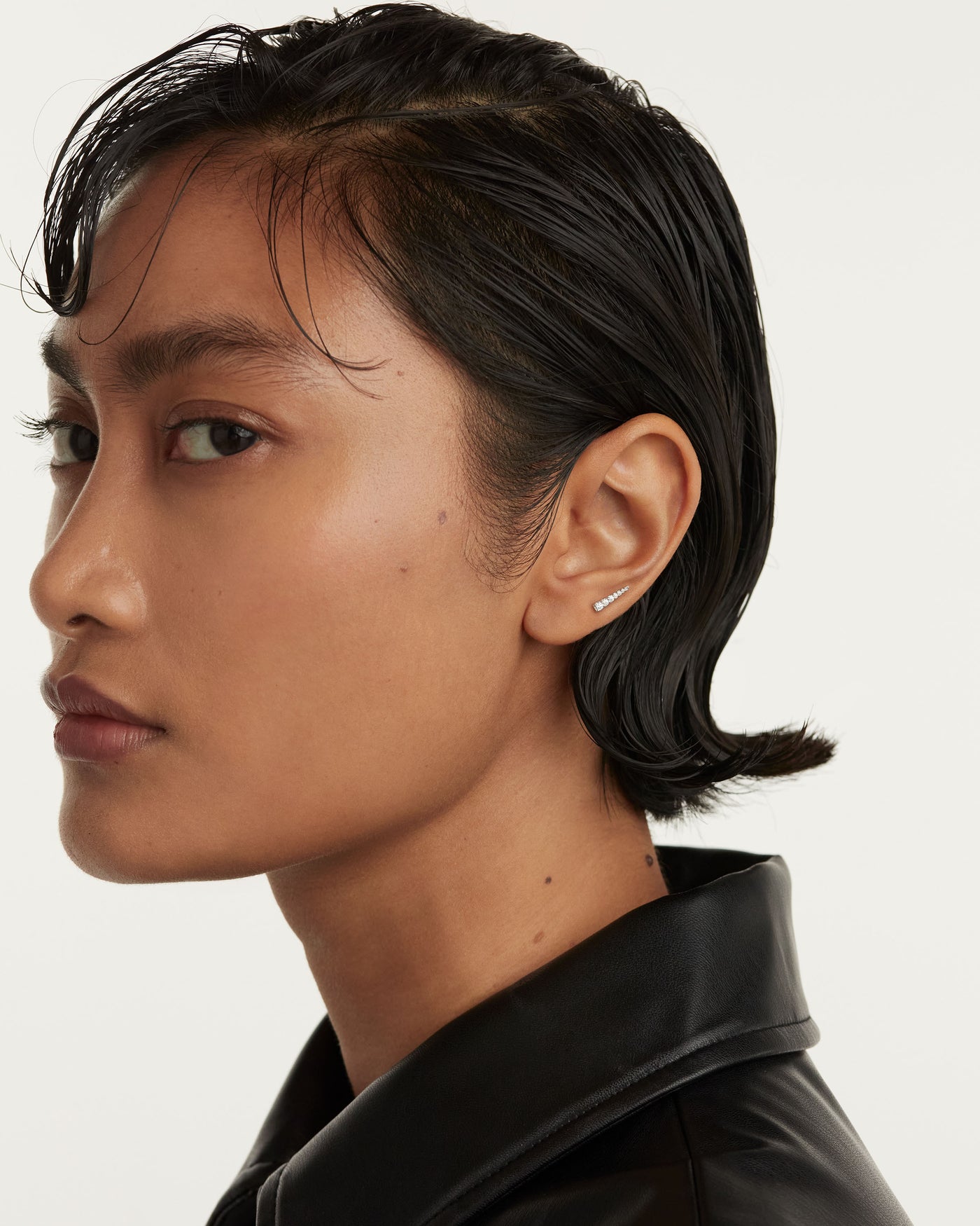 Crystal and zirconia  ear piercings