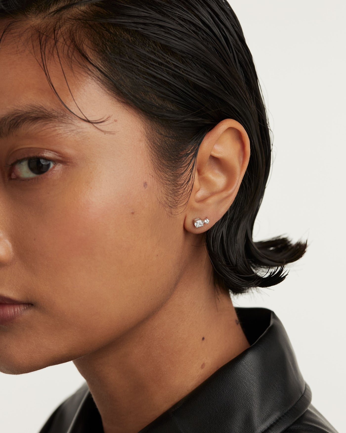 Crystal and zirconia  ear piercings