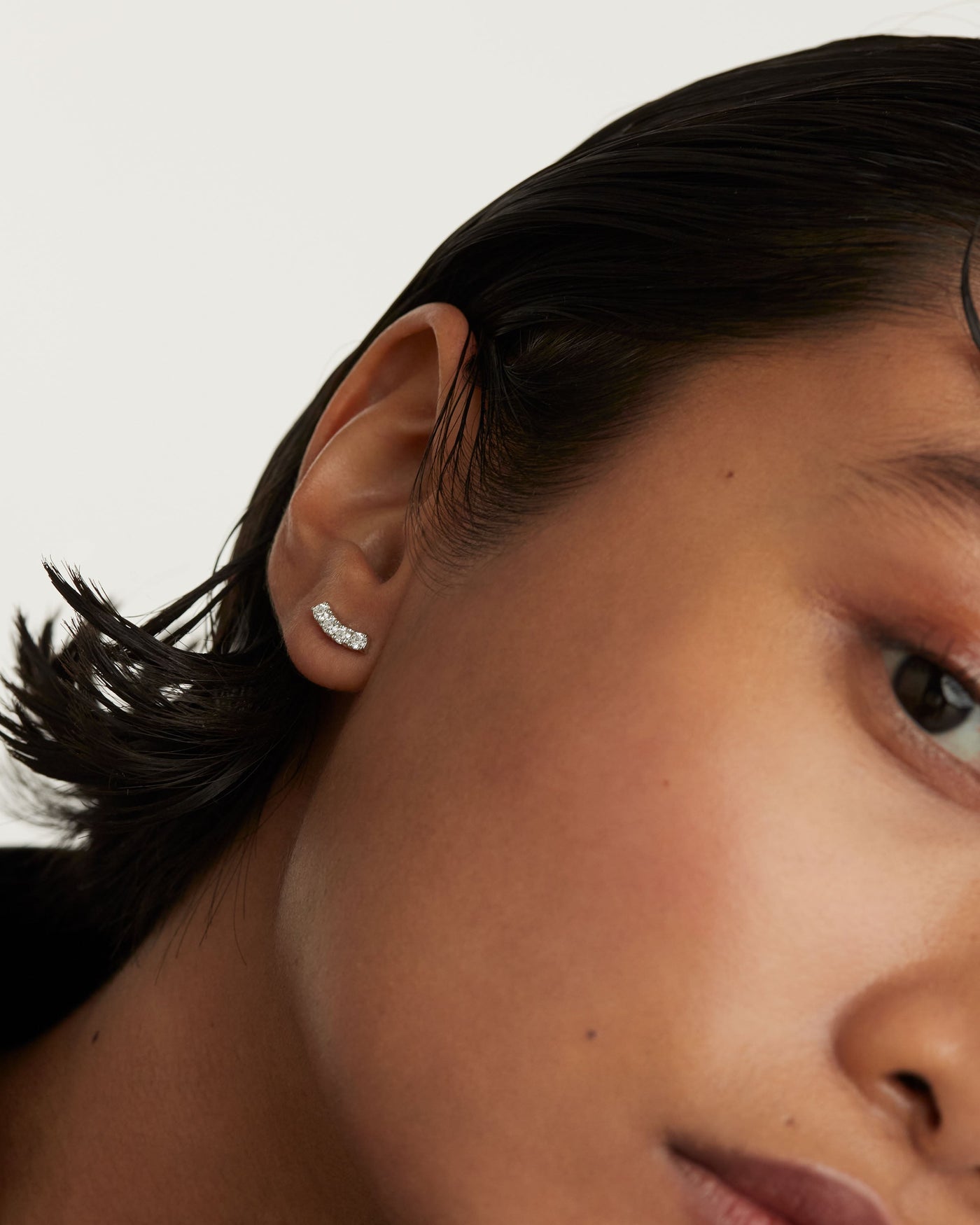 Crystal and zirconia  ear piercings
