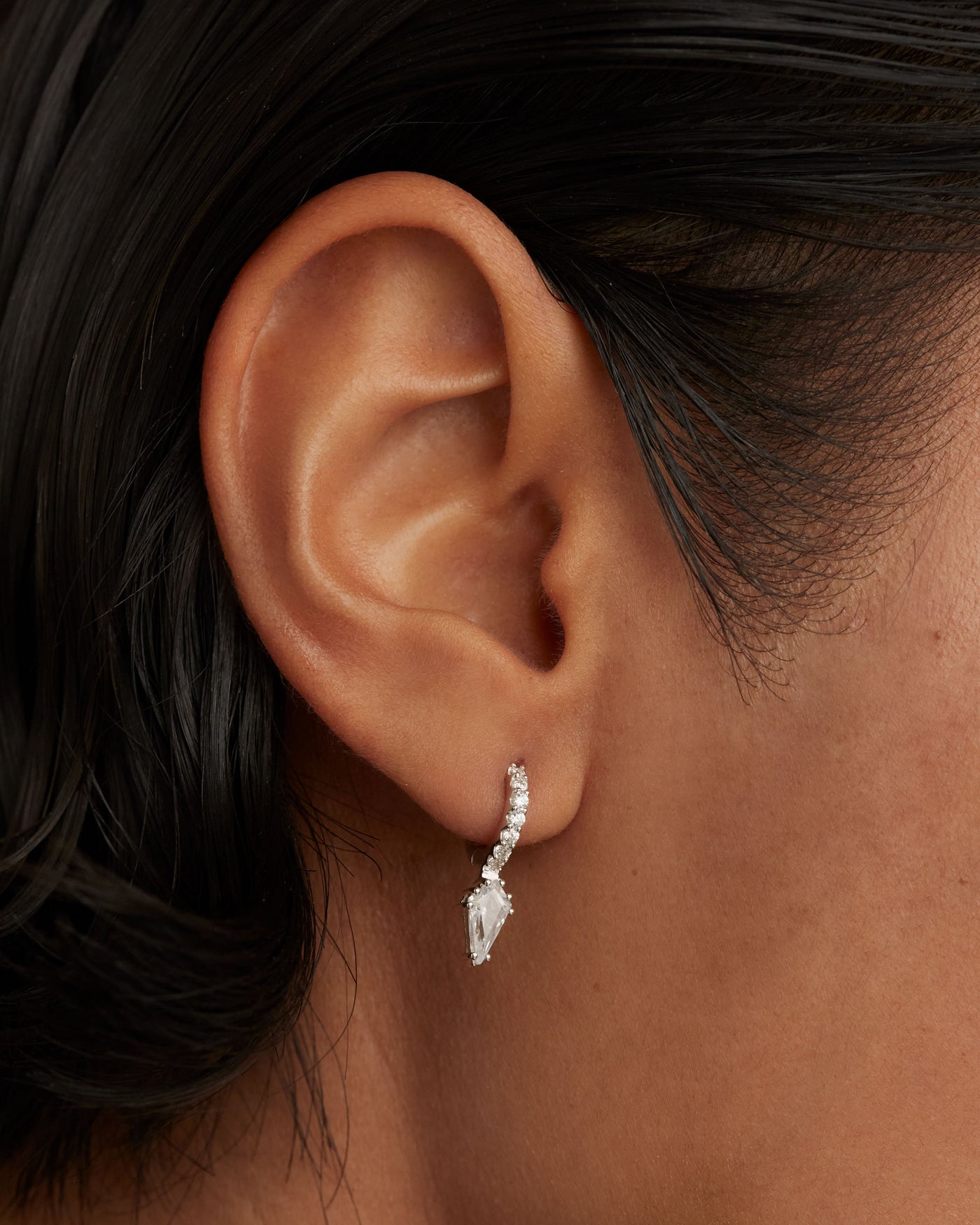 Crystal and zirconia  ear piercings