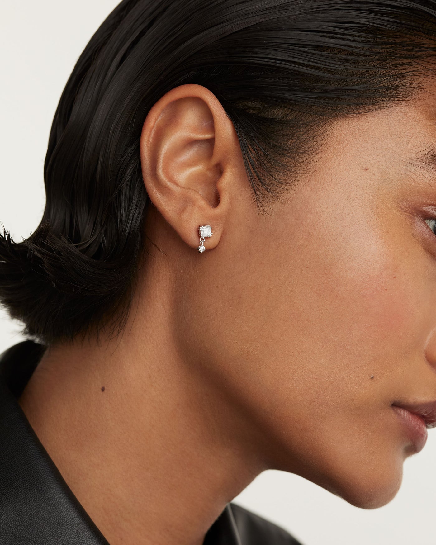 Crystal and zirconia  ear piercings