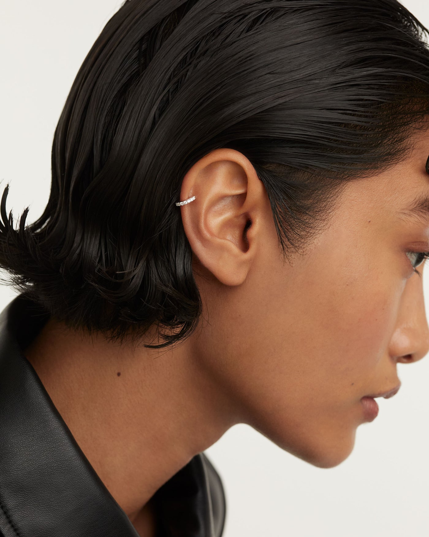 Crystal and zirconia  ear piercings