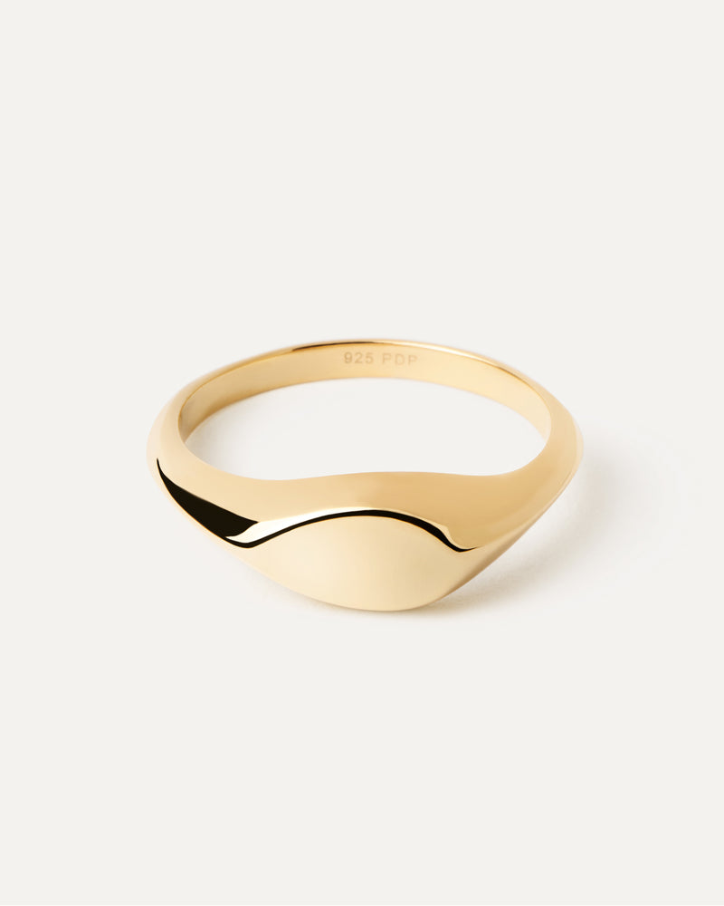 Anello Sigillo Devi - 
  
    Argento sterling / Placcatura in Oro 18K
  
