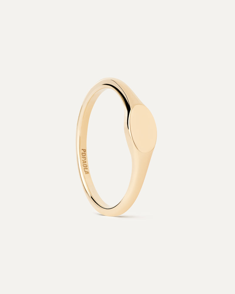 Anello sigillo Oval mini - 
  
    Argento sterling / Placcatura in Oro 18K
  
