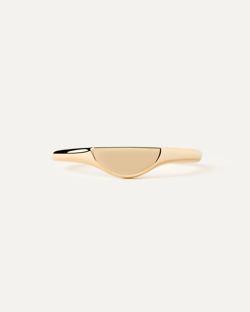 Anello sigillo Half Circle mini - 
  
    Argento sterling / Placcatura in Oro 18K
  
