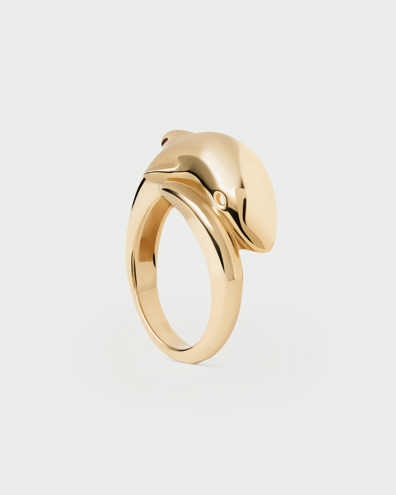 Anillo Dolphin - 
  
    Plata de Ley / Baño de Oro 18K
  
