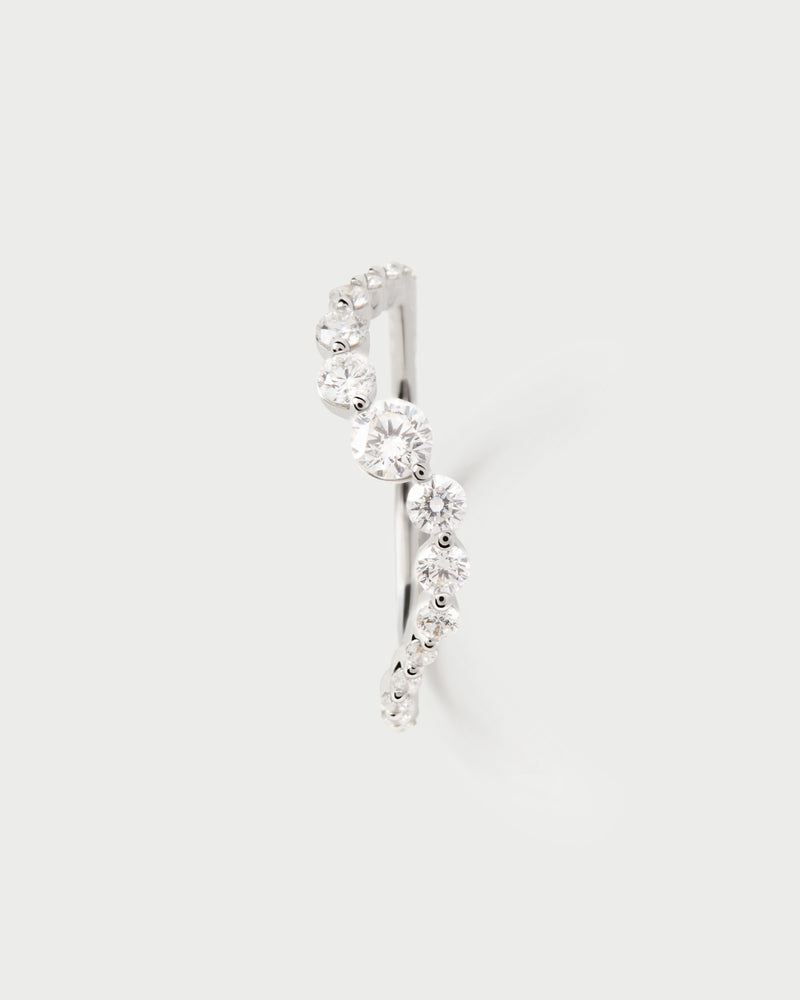 Anello in diamanti e oro bianco Venus - 
  
    Oro bianco 18K / Placcatura in argento rodiato
  

