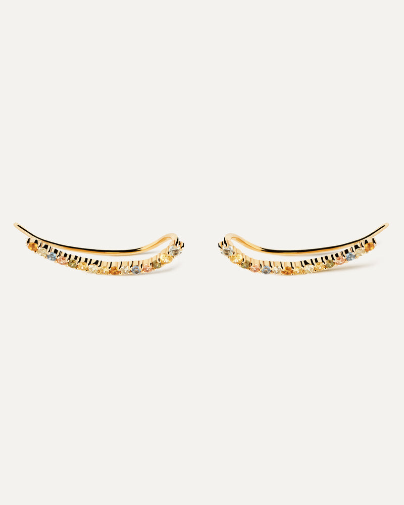 Pendientes trepadores Rainbow - 
  
    Plata de Ley / Baño de Oro 18K
  
