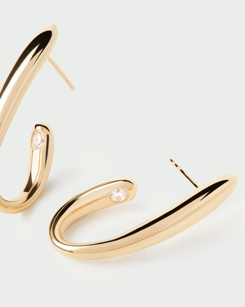 Volta creolen - 
  
    Sterling Silber / 18K Goldplattierung
  
