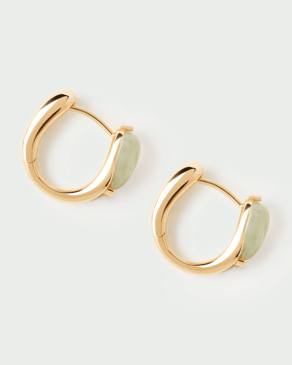 Prehnit Isla creolen - 
  
    Sterling Silber / 18K Goldplattierung
  
