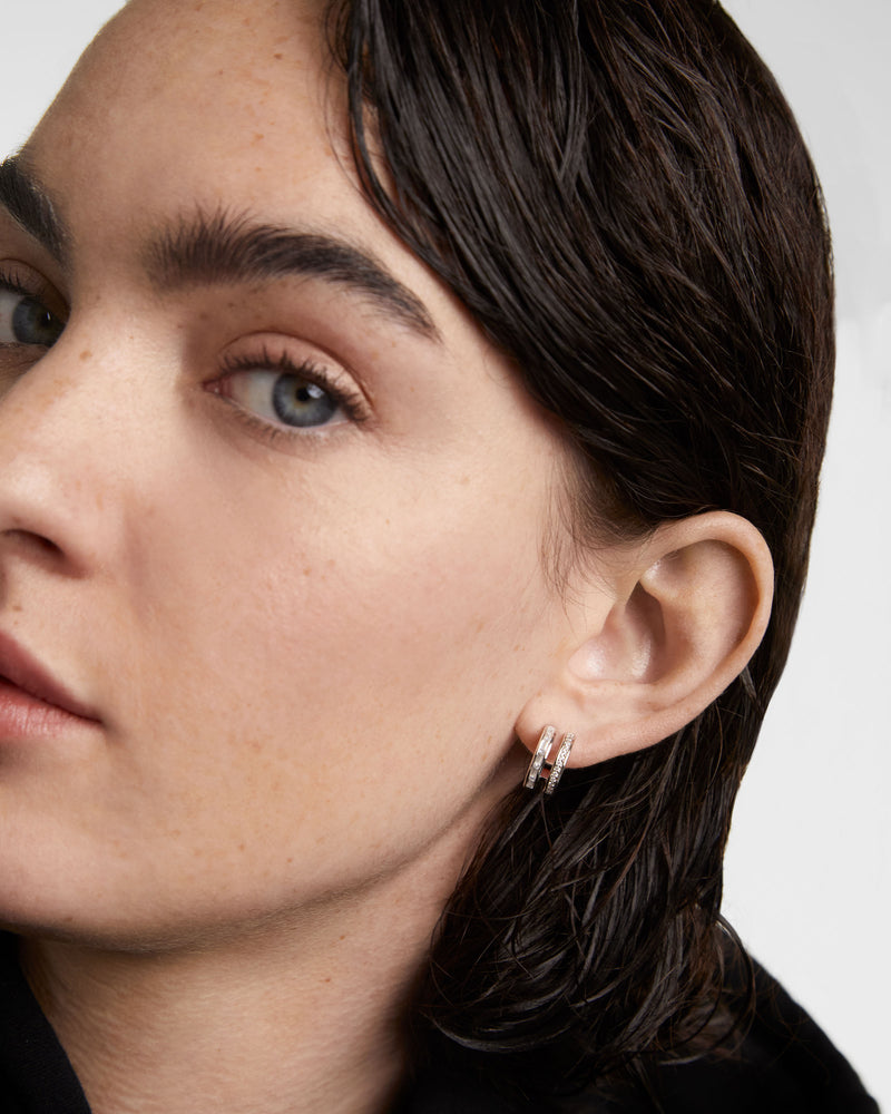 Bianca Double Band Silver Hoops - 
  
    Sterling Silver
  

