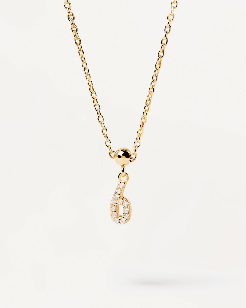 Charm Numero 6 - 
  
    Argento sterling / Placcatura in Oro 18K
  

