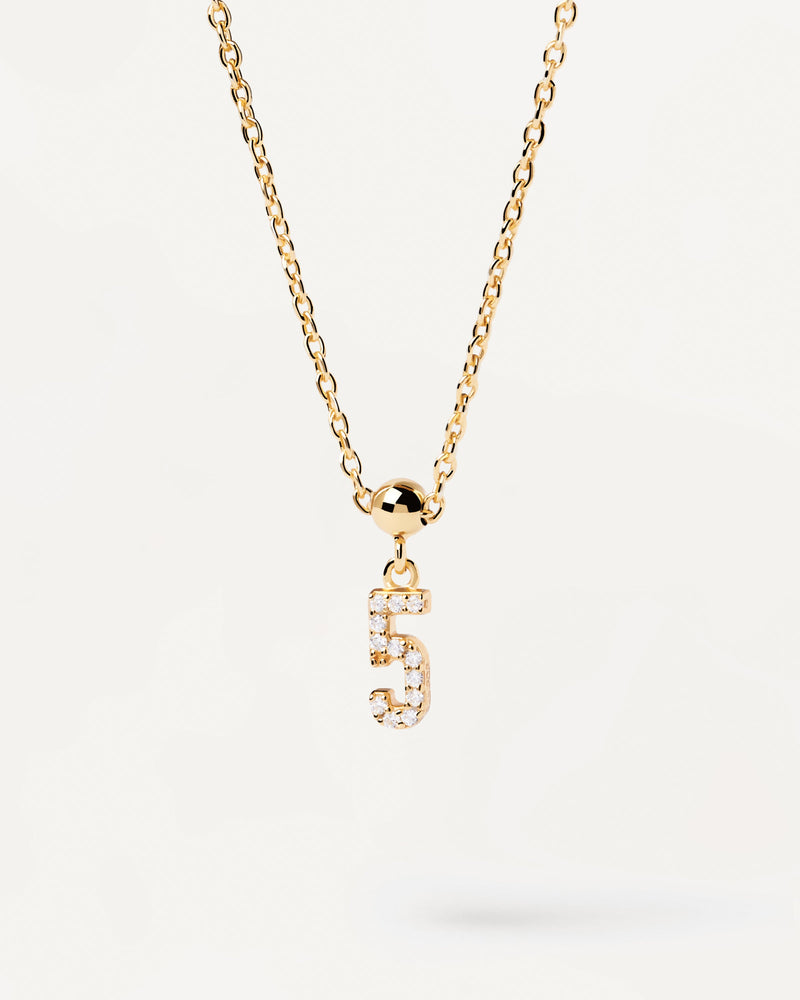 Number 5 necklace charm outlet