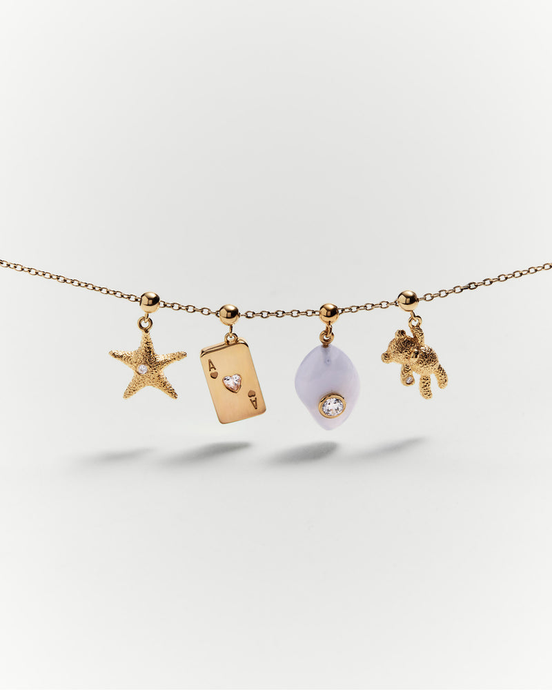 Charm Agata blu Serenità - 
  
    Argento sterling / Placcatura in Oro 18K
  
