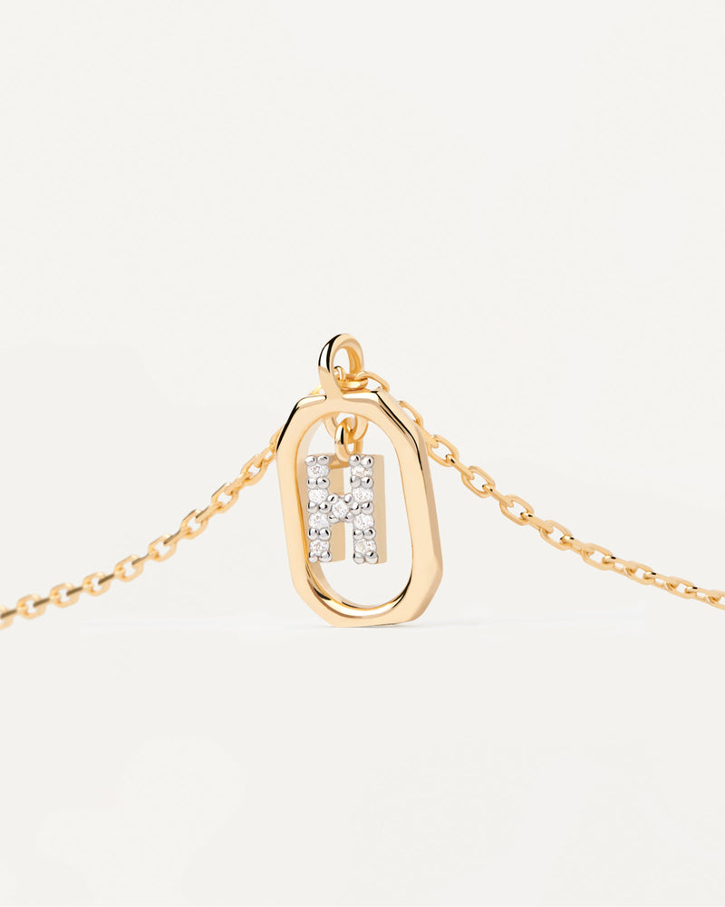 Collana Con Lettera H Mini - 
  
    Argento sterling / Placcatura in Oro 18K
  
