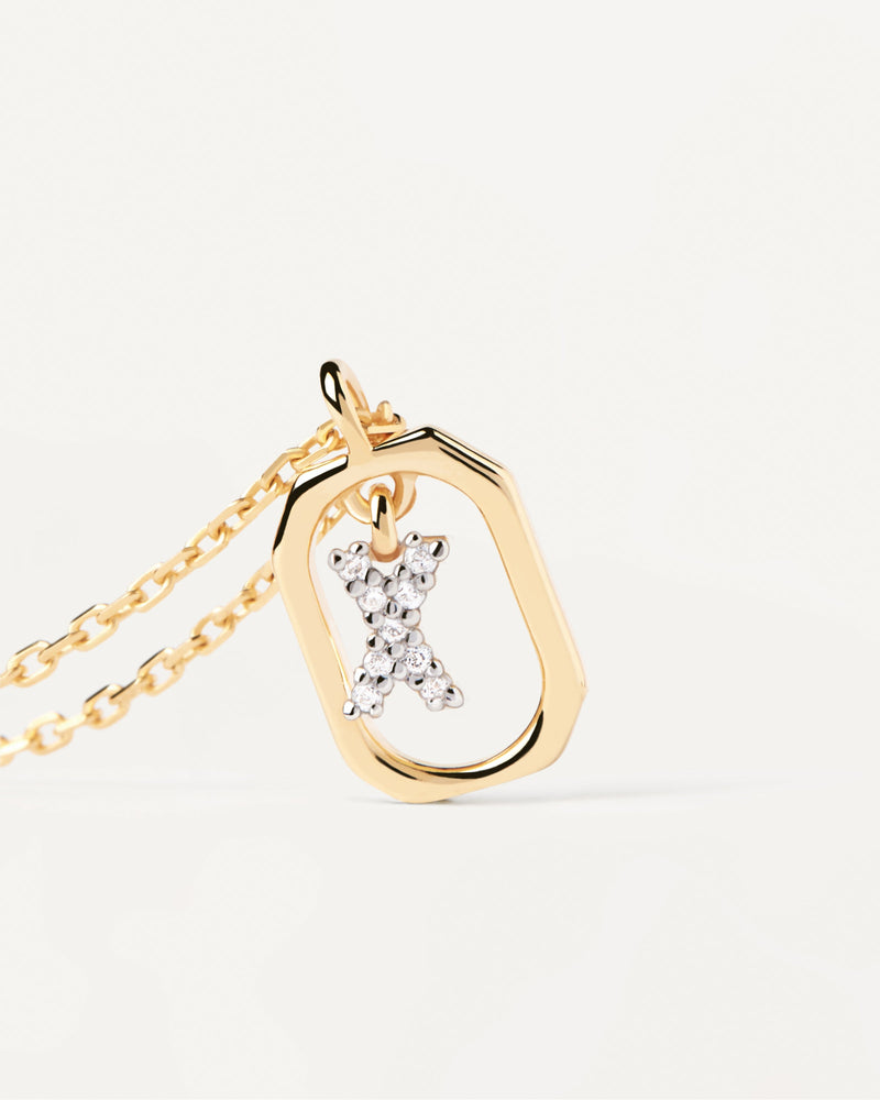 Collana Con Lettera X Mini - 
  
    Argento sterling / Placcatura in Oro 18K
  
