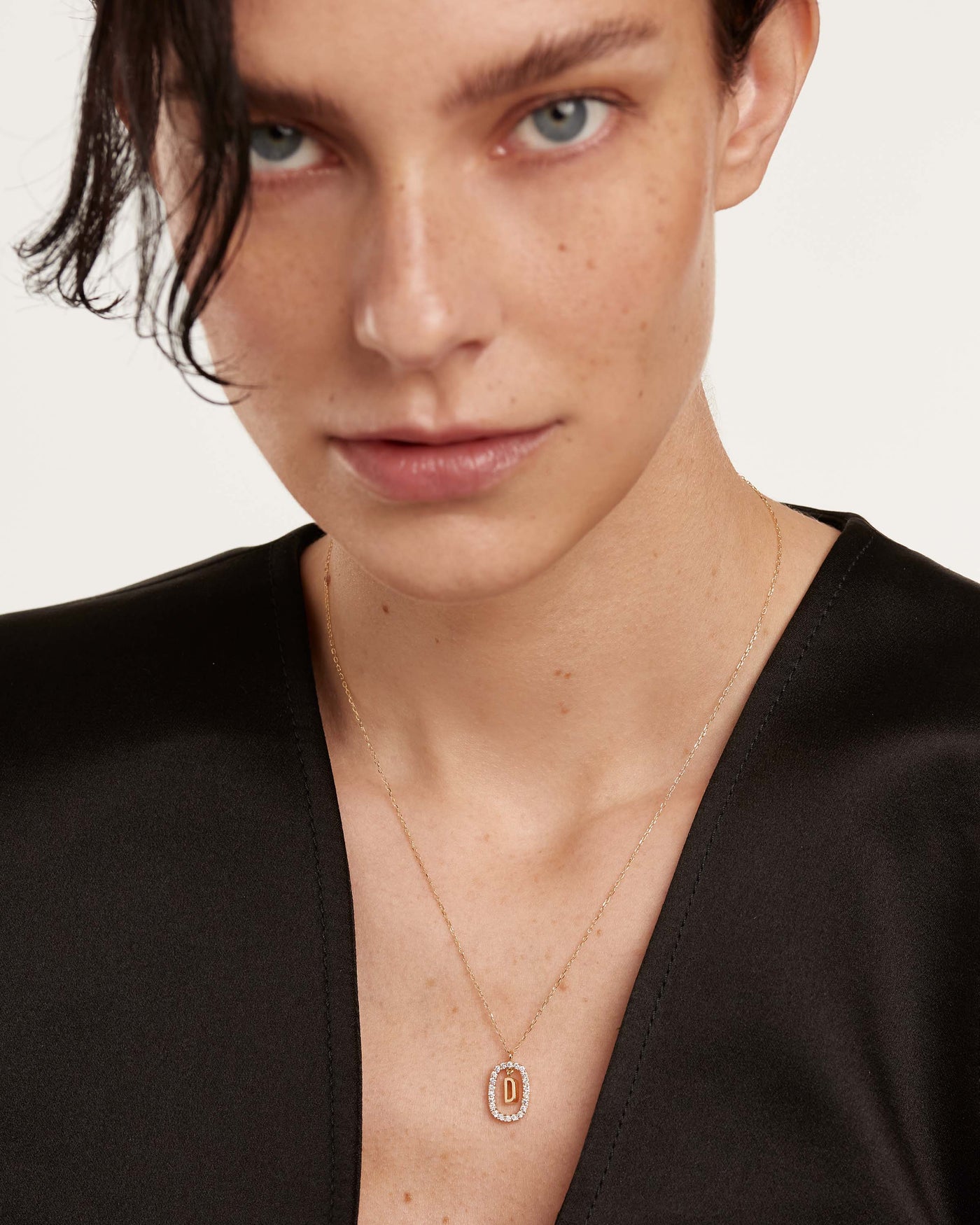 Diamonds and Gold Letter D Necklace - 
  
    18K Gold
  
