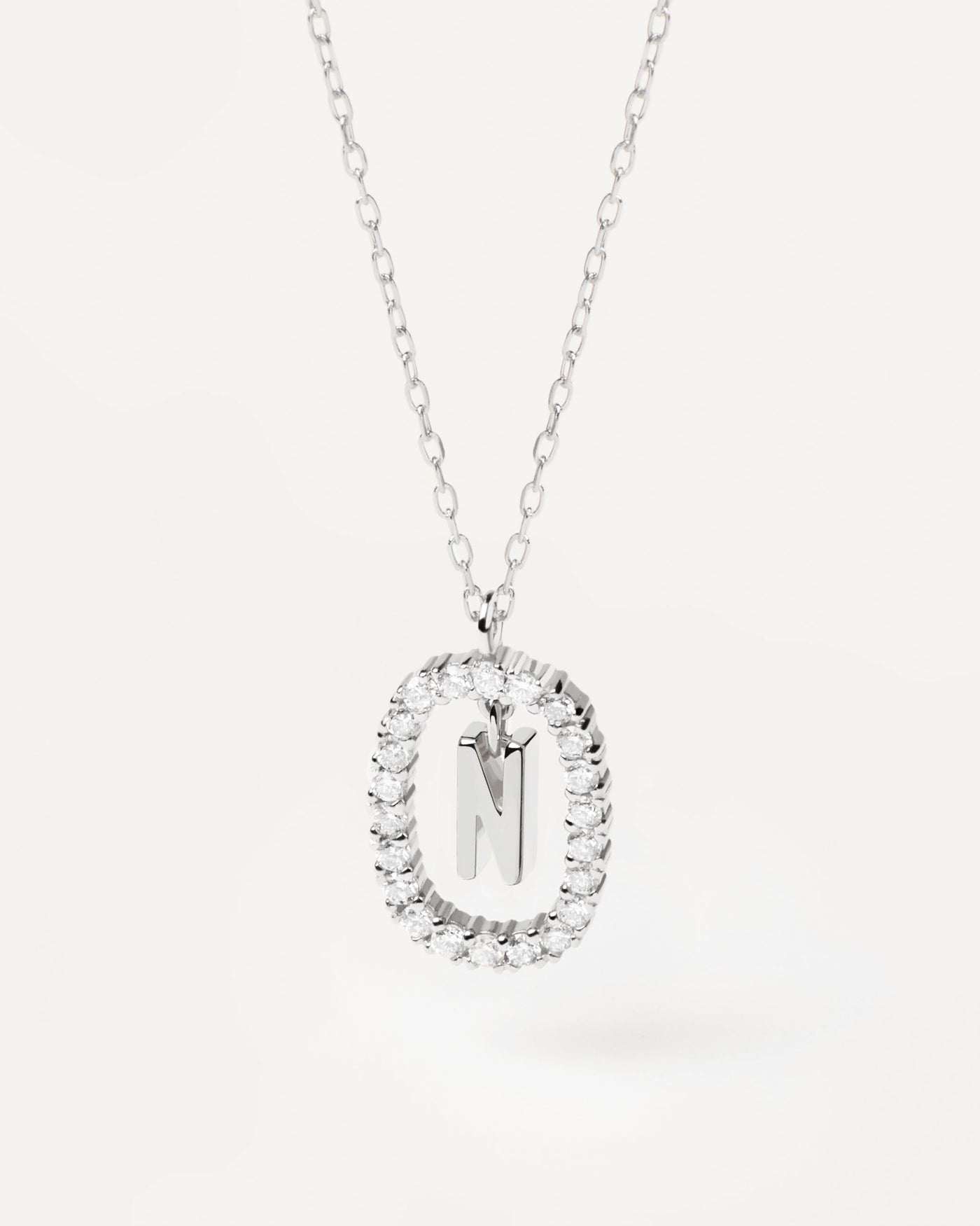 Diamonds and White Gold Letter Necklaces - 
  
    18K White gold / Rhodium silver plating
  
