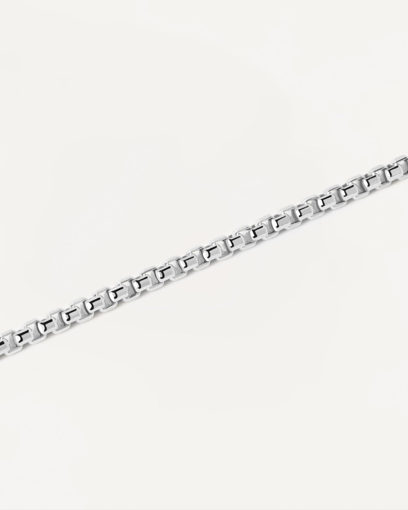 White Gold Box Chain Necklace PDPAOLA