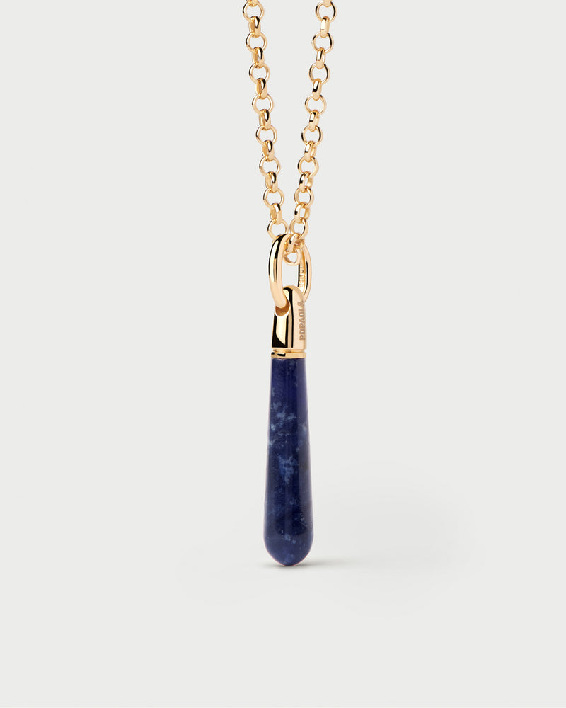 Ciondolo Sodalite large Drop - 
  
    Argento sterling / Placcatura in Oro 18K
  

