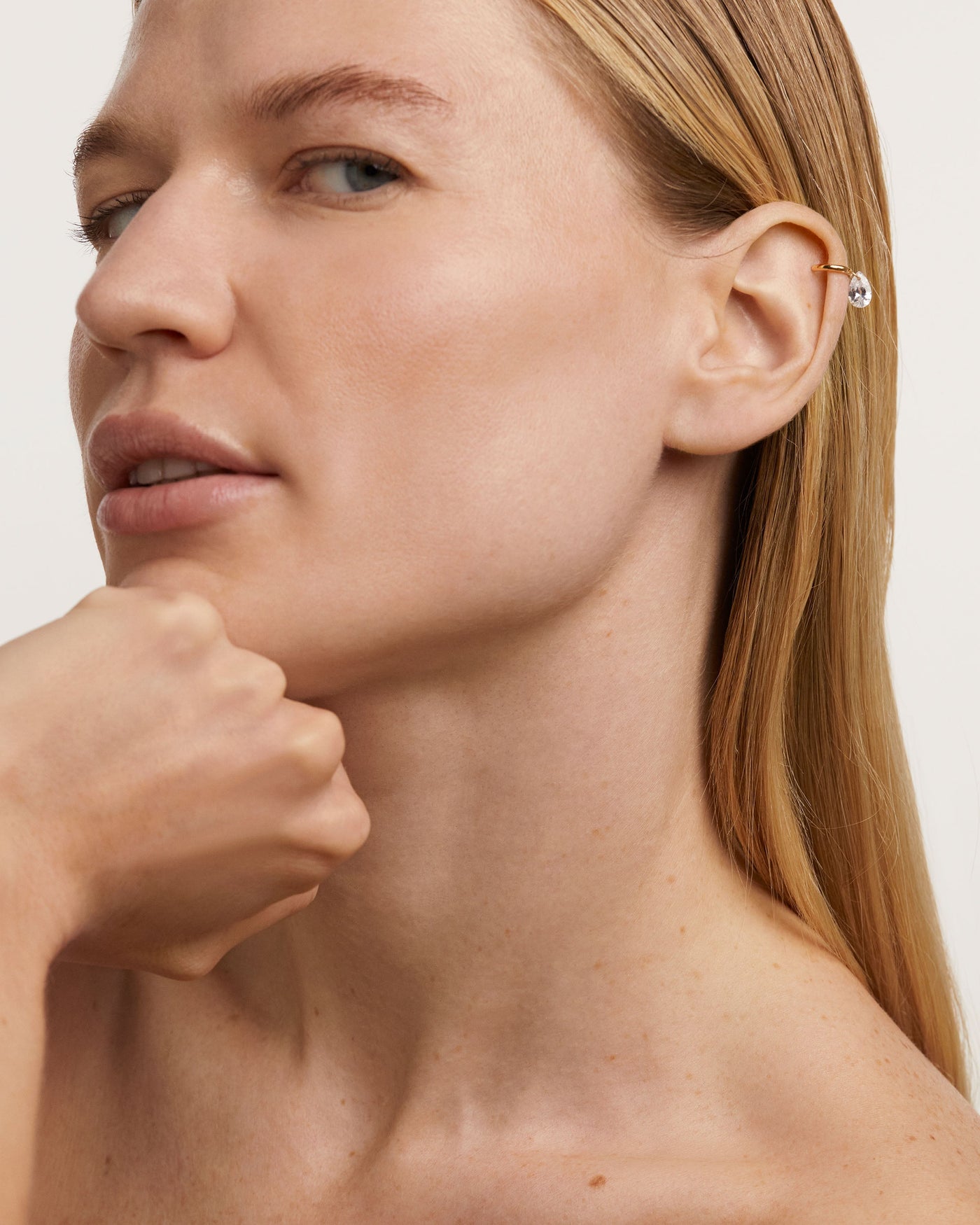 Crystal and zirconia  ear piercings