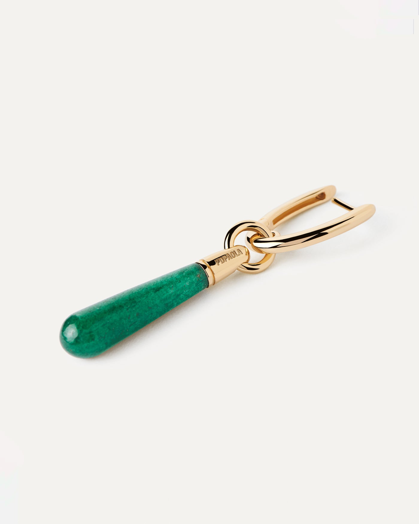 Green Aventurine Large Jupiter Single Hoop - 
        
          Sterling Silver / 18K Gold plating
        
      