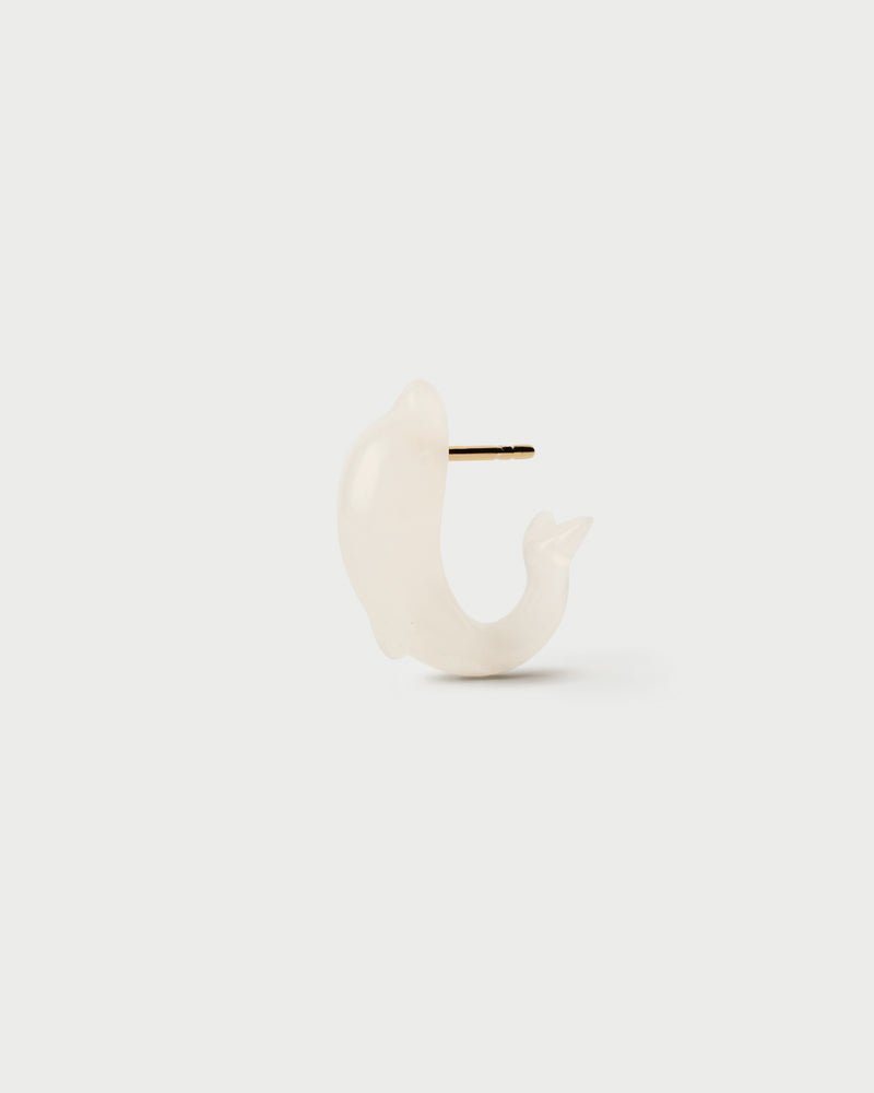 Quartz Dolphin ear piercing - 
  
    Sterling Silver / 18K Gold plating
  
