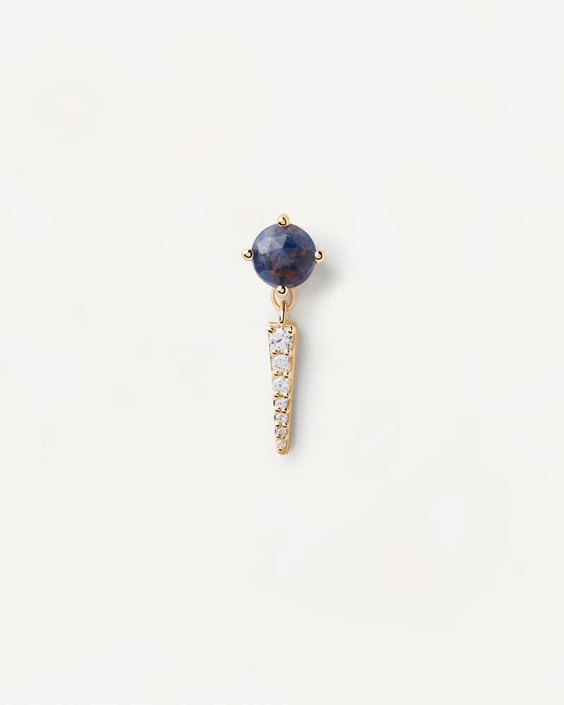 Piercing oreja Yoki con Sodalita - 
  
    Plata de Ley / Baño de Oro 18K
  
