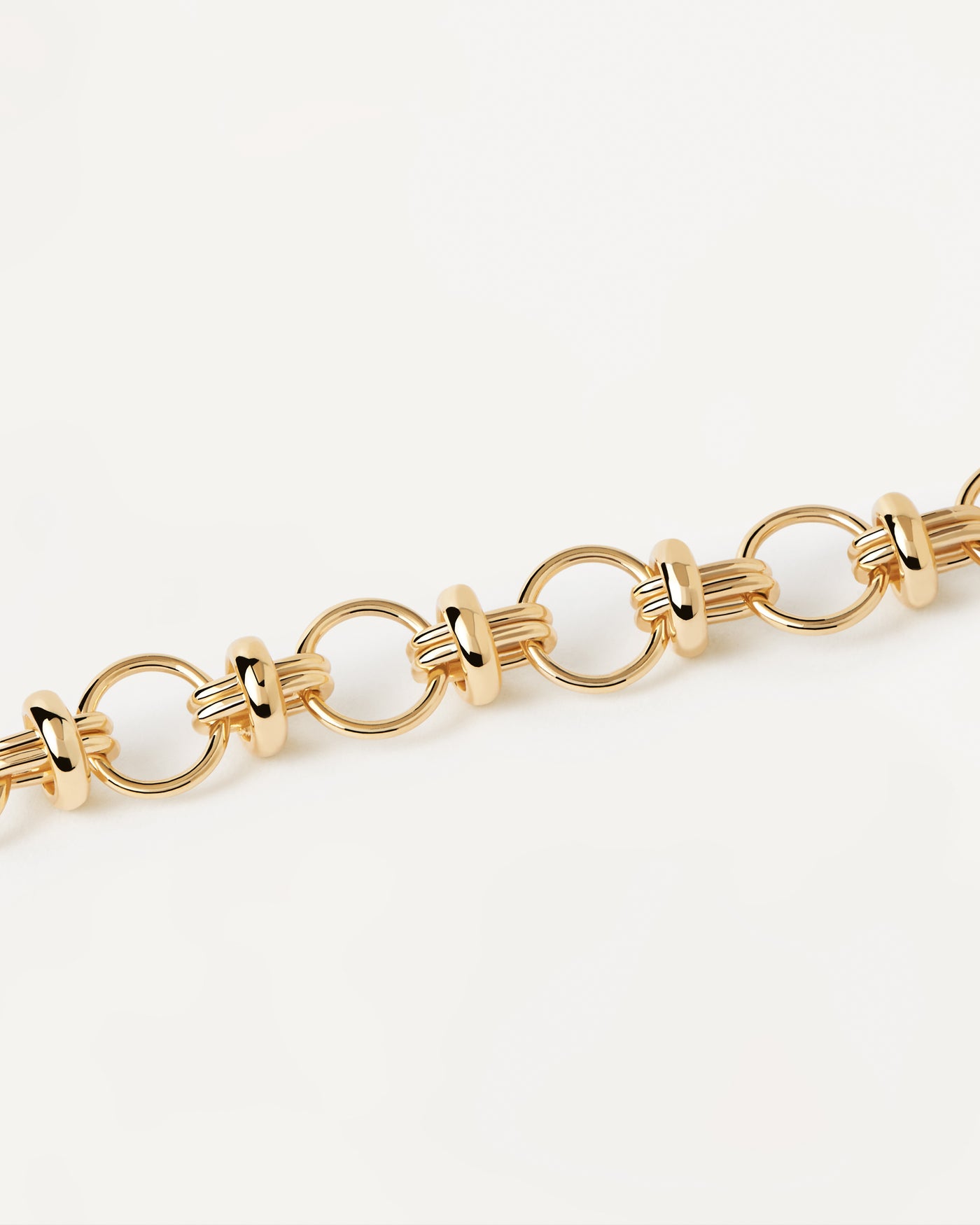 Gold-plated silver chain bracelet with round links | Meraki