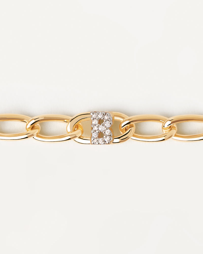 Letter B Chain Bracelet - 
  
    Sterling Silver / 18K Gold plating
  
