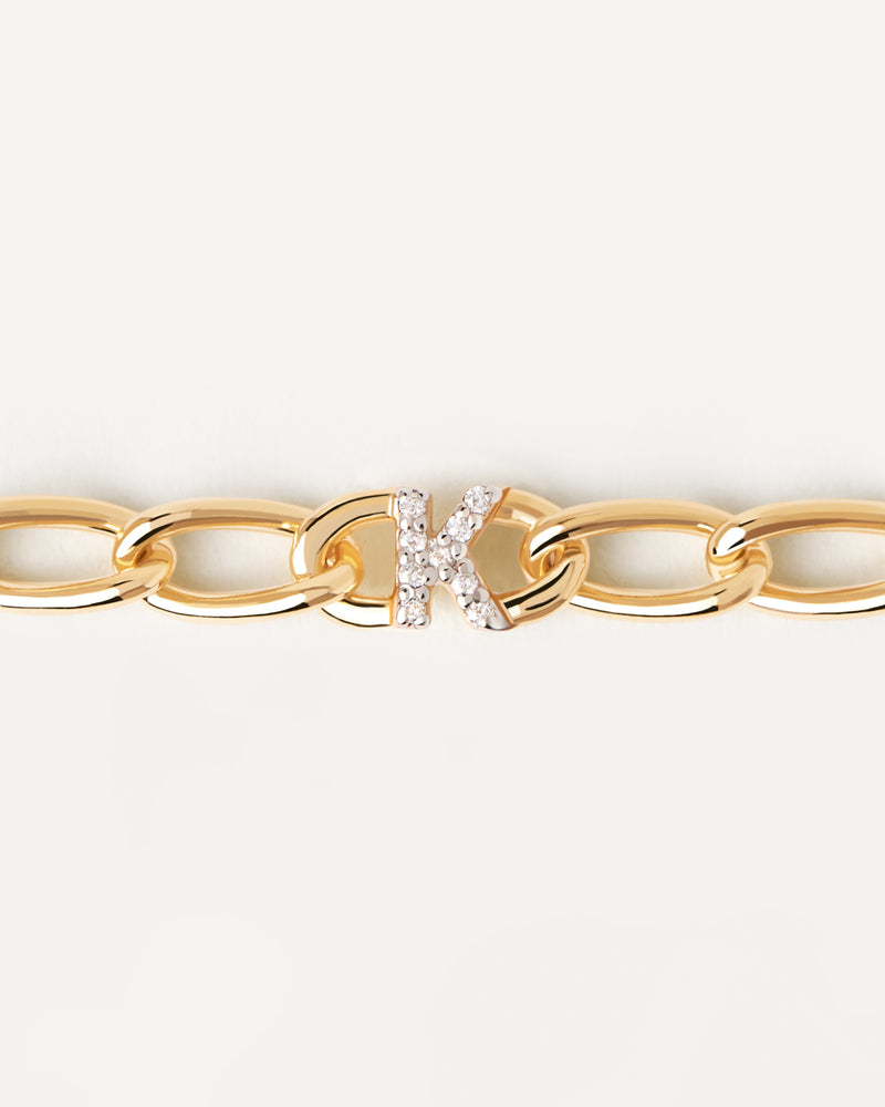 Letter K Chain Bracelet - 
  
    Sterling Silver / 18K Gold plating
  
