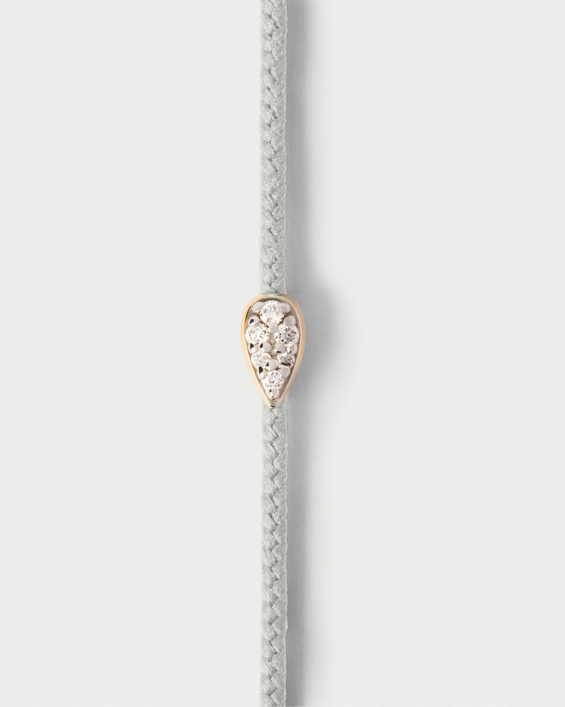 Bracciale in corda regolabile con goccia impreziosita di diamanti di laboratorio