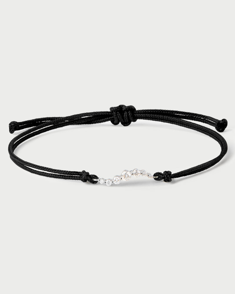 Bracciale in diamanti e corda Venus - 
  
    Oro bianco 18K / Placcatura in argento rodiato
  
