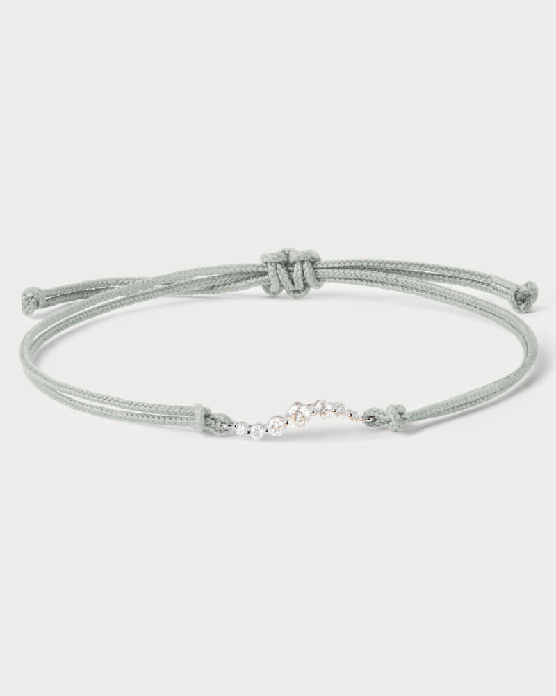 Bracciale in diamanti e corda Venus - 
  
    Oro bianco 18K / Placcatura in argento rodiato
  
