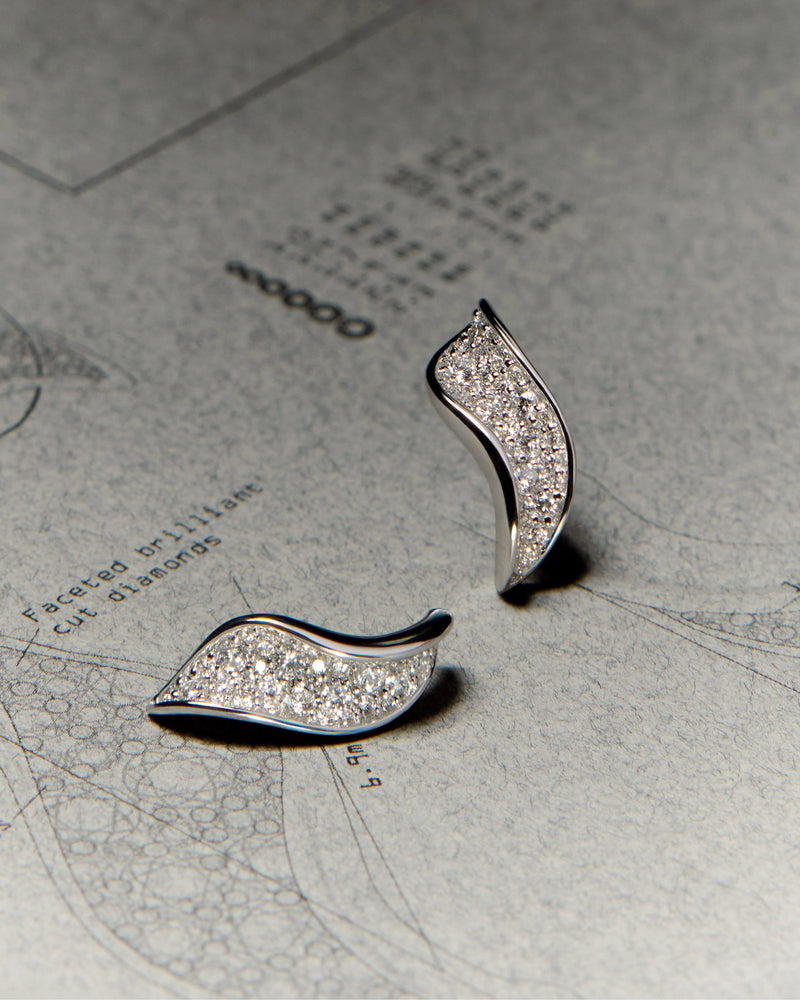 Boucles d'oreilles en or blanc et diamants Violet - 
  
    Or blanc 18 carats / Placage Argent Rhodié
  
