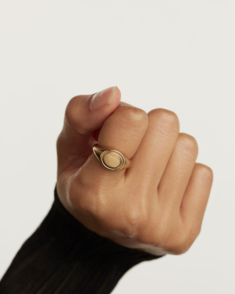 Stamp Ring - 
  
    Sterling Silber / 18K Goldplattierung
  
