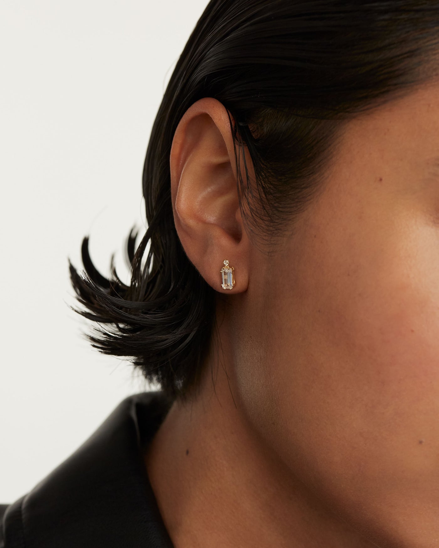 Crystal and zirconia  ear piercings