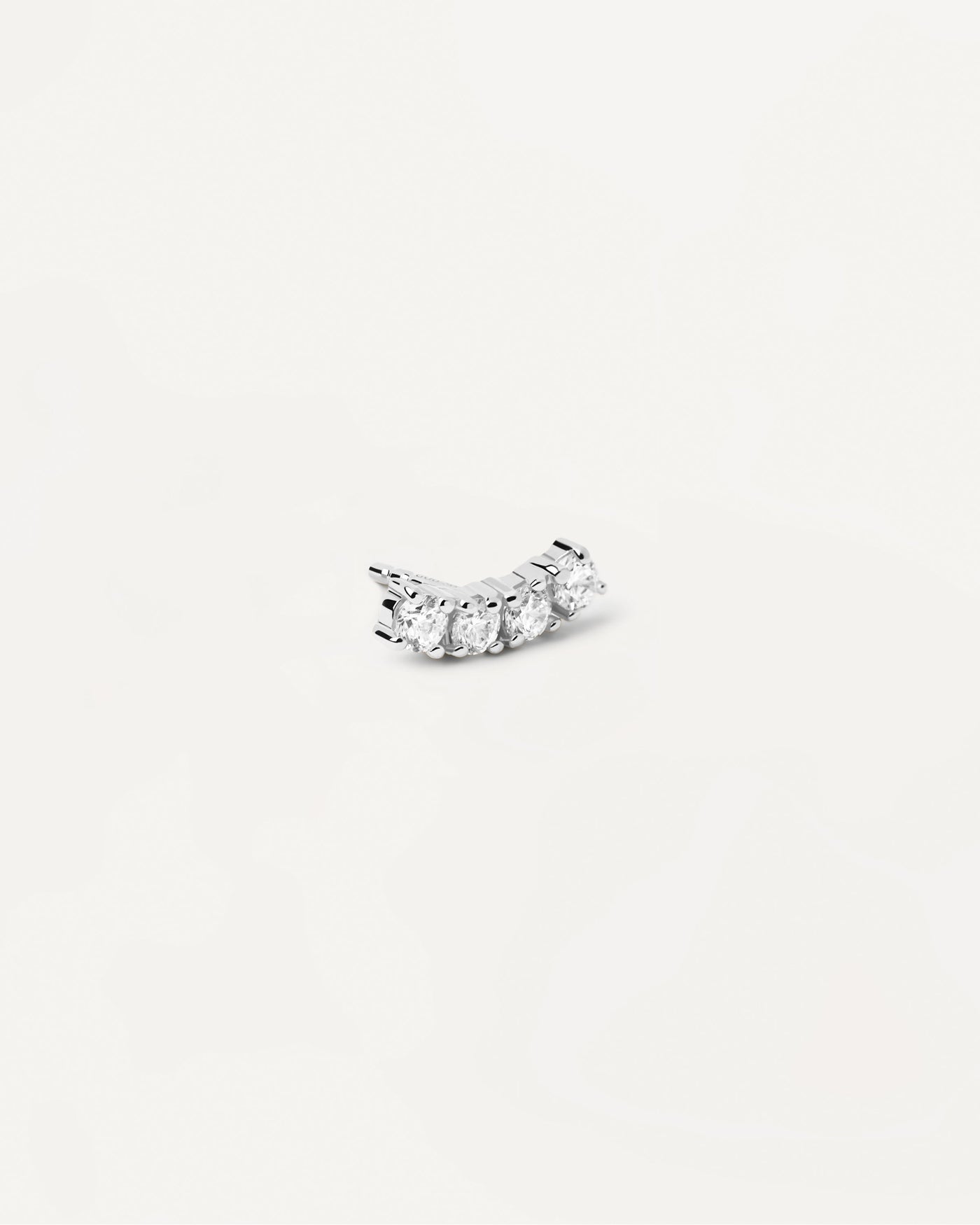 Sortiment 2023 | Uma Einzelner Silberohrring. Wellenförmiger Piercing-Ohrring Sterlingsilber mit 4 weißen Zirkonias. Erhalten Sie die neuesten Produkte von PDPAOLA. Geben Sie Ihre Bestellung sicher auf und erhalten Sie diesen Bestseller. Kostenloser Versand.