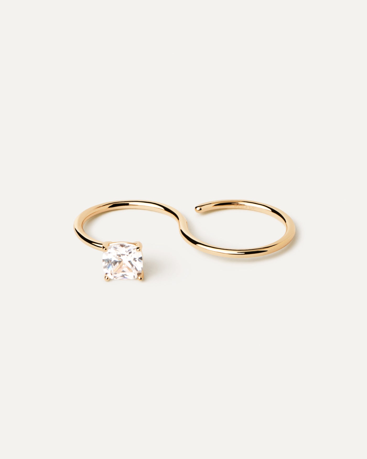 Sofia Two Finger Ring - 
  
    Sterling Silver / 18K Gold plating
  
