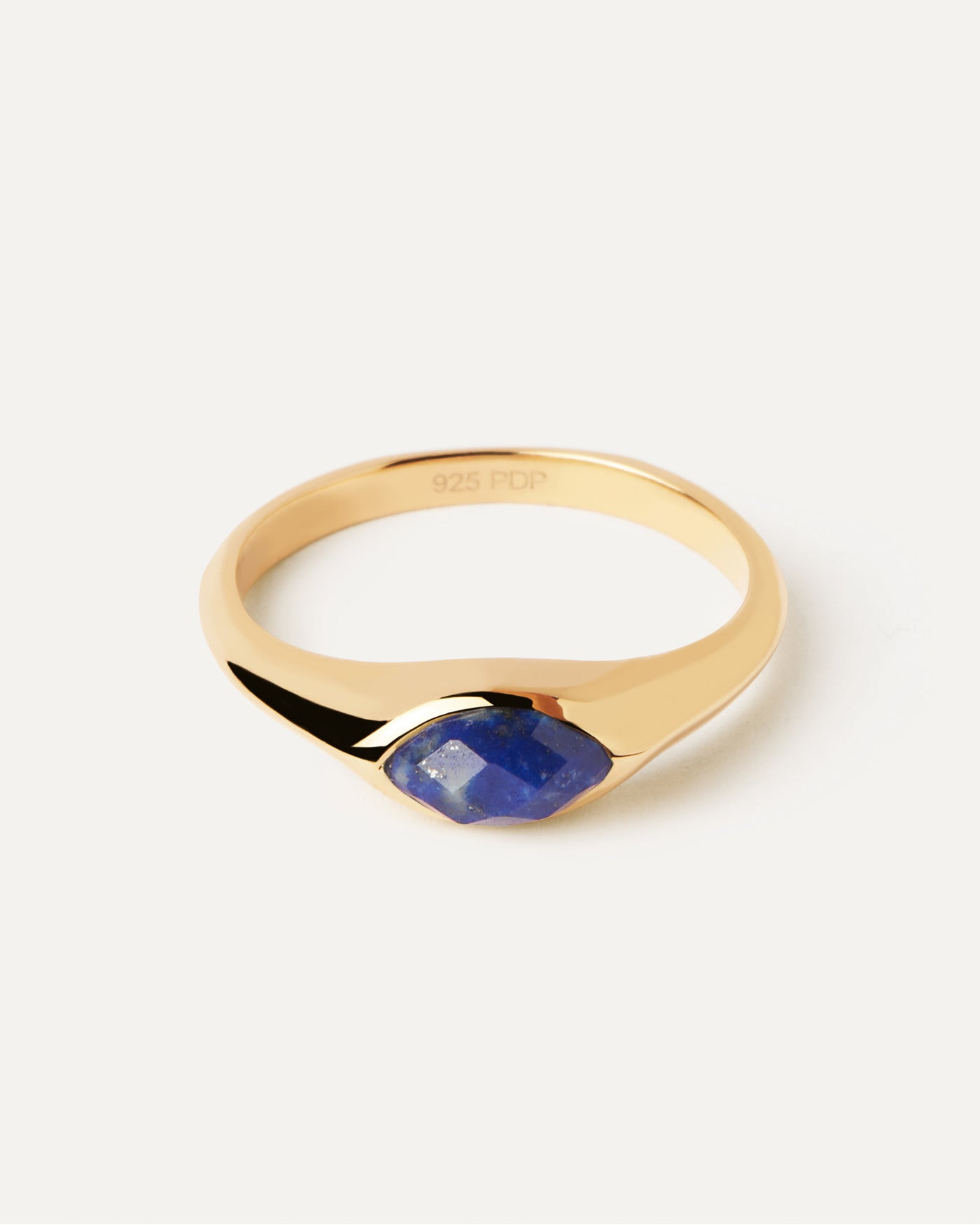 Bague Chevalière Lapis-Lazuli Nomad - 
  
    Argent massif / Placage Or 18 Ct
  
