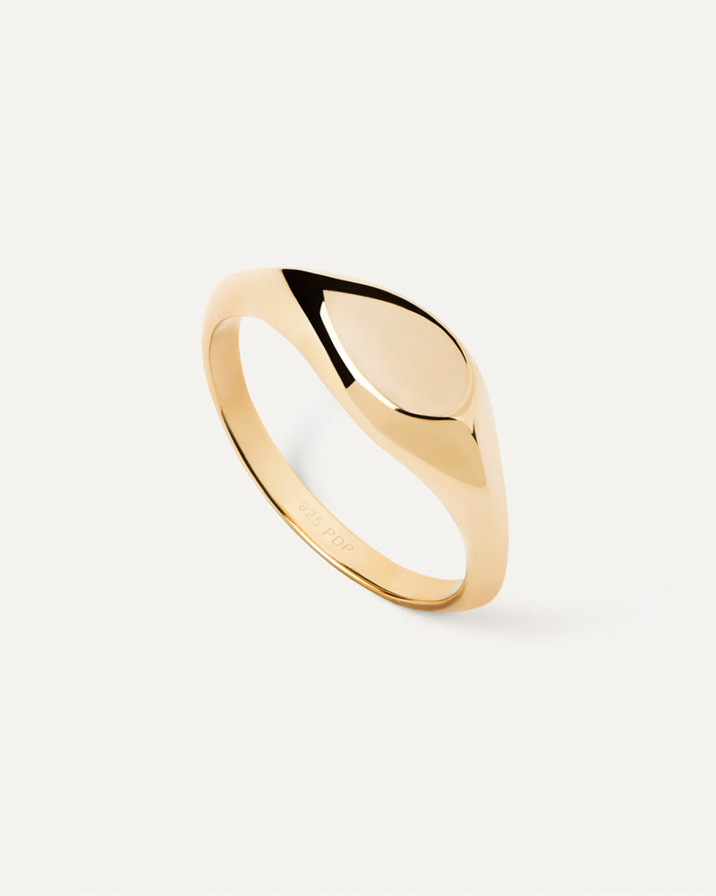 Anello Sigillo Devi - 
  
    Argento sterling / Placcatura in Oro 18K
  
