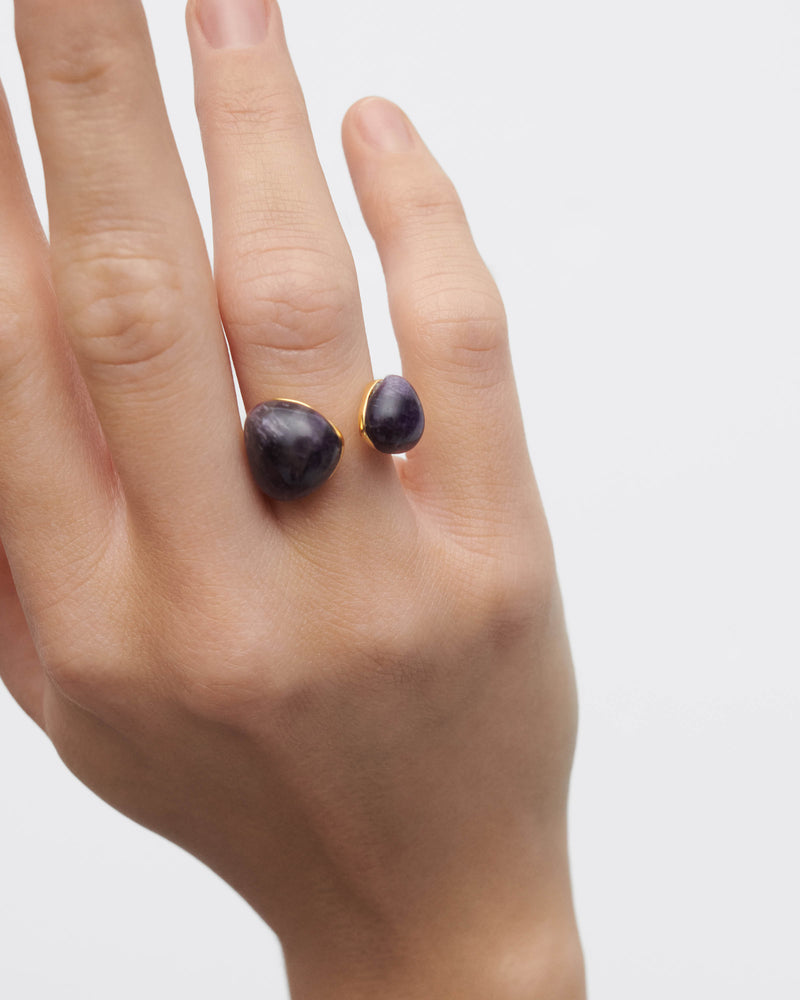 Anillo Amatista Gravity - 
  
    Plata de Ley / Baño de Oro 18K
  
