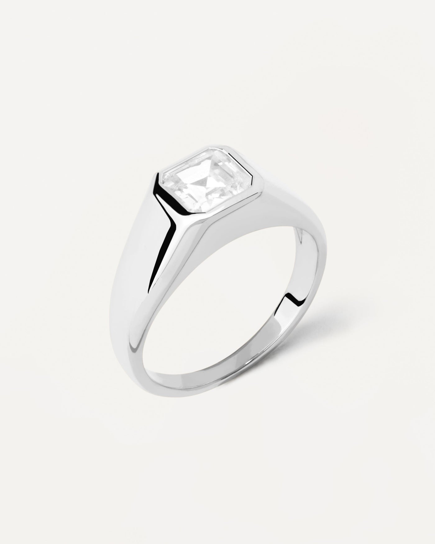Square Shimmer Stamp Silver Ring - 
  
    Sterling Silver
  
