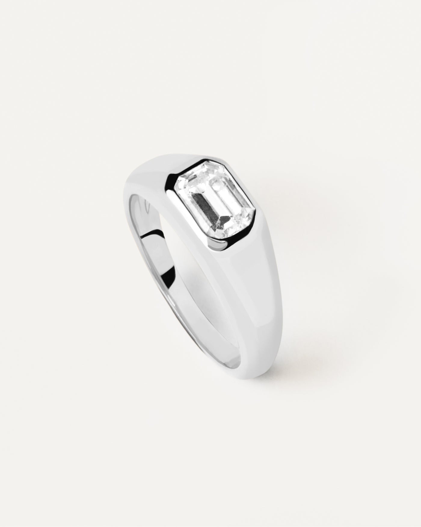 Octagon Shimmer Stamp Silver Ring - 
  
    Sterling Silver
  
