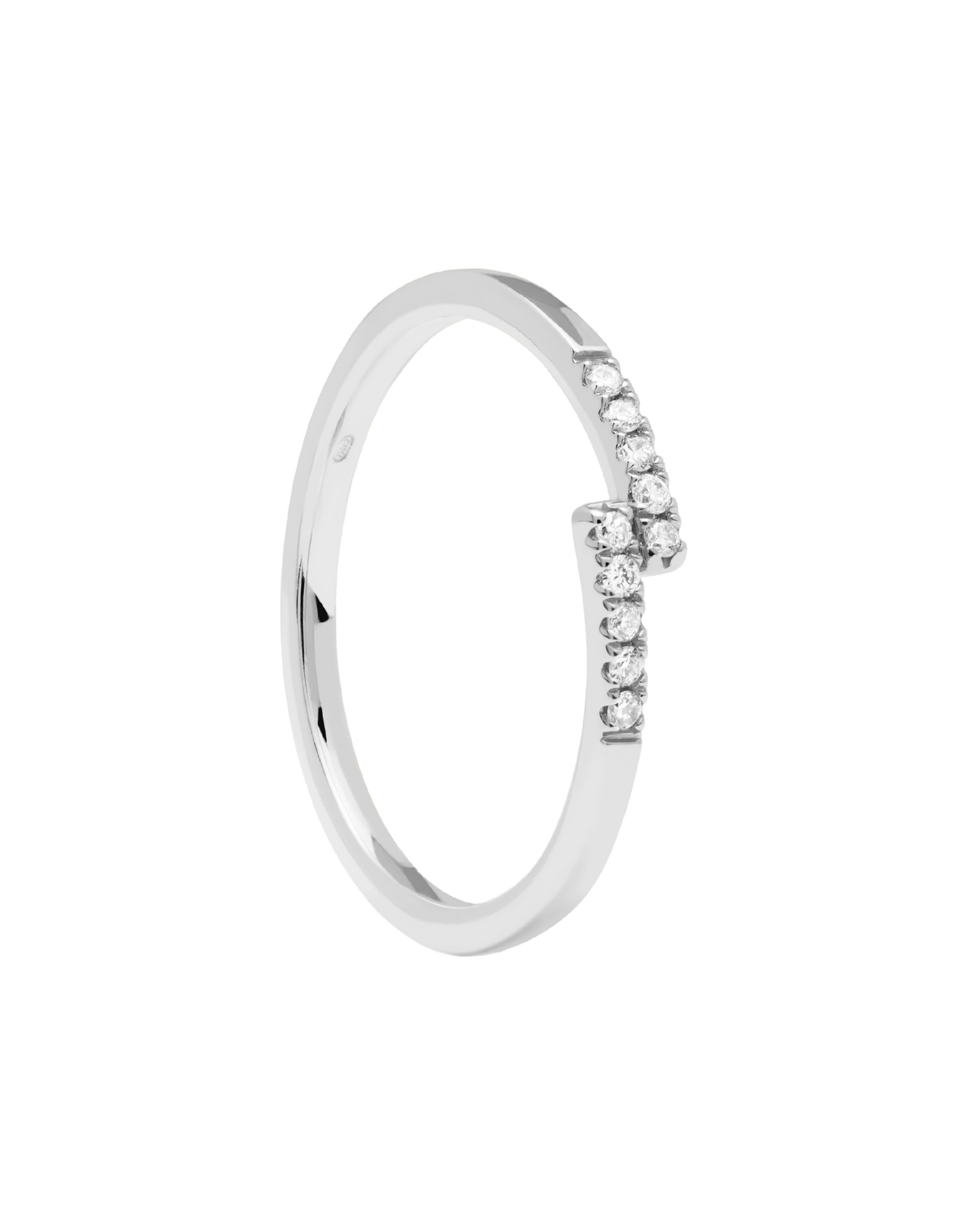 Bague en Diamants et en Or Blanc Cross - 
  
    Or blanc 18 carats / Placage Argent Rhodié
  
