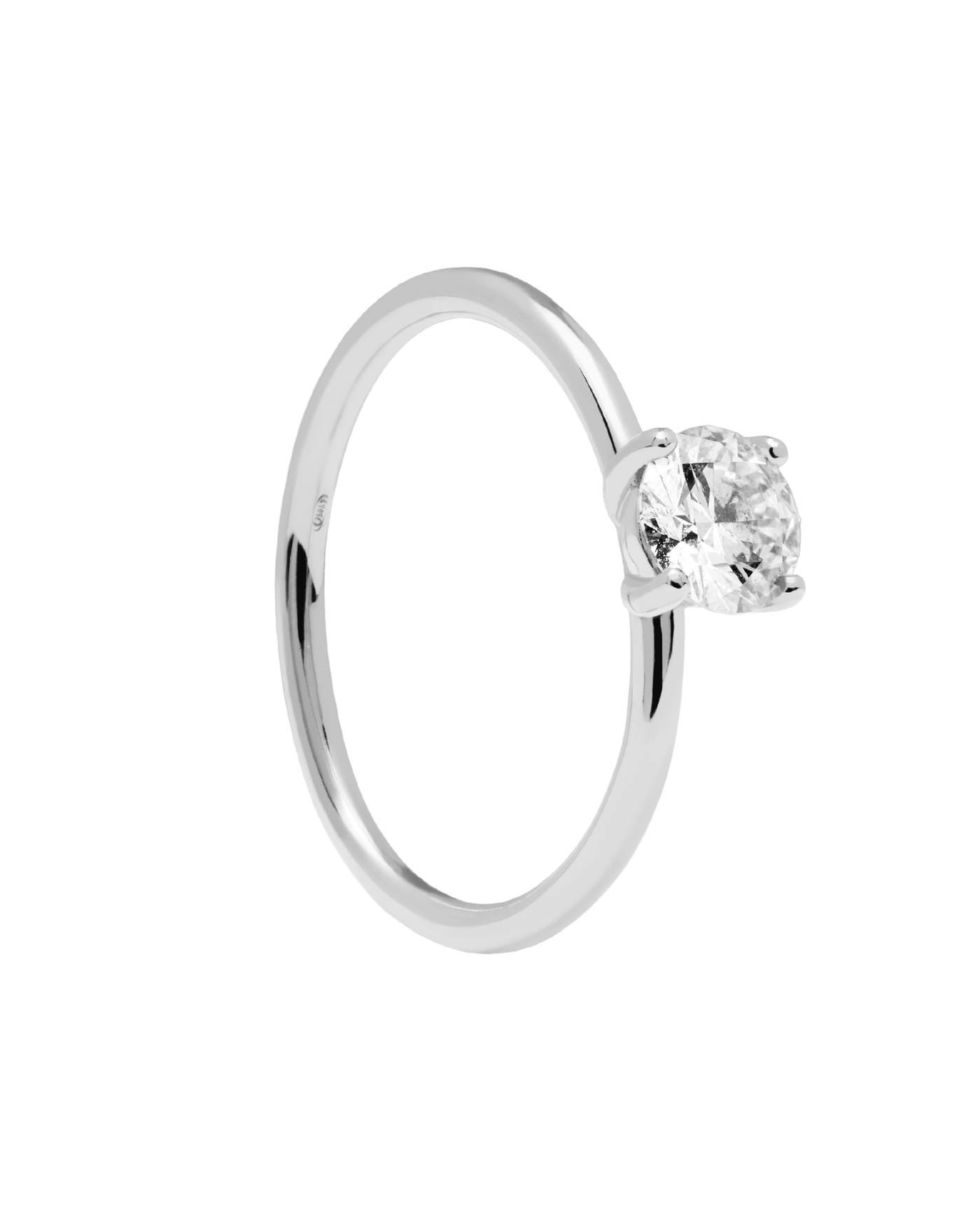 Anello in Diamanti E Oro Bianco Solitaire Supreme - 
  
    Oro bianco 18K / Placcatura in argento rodiato
  
