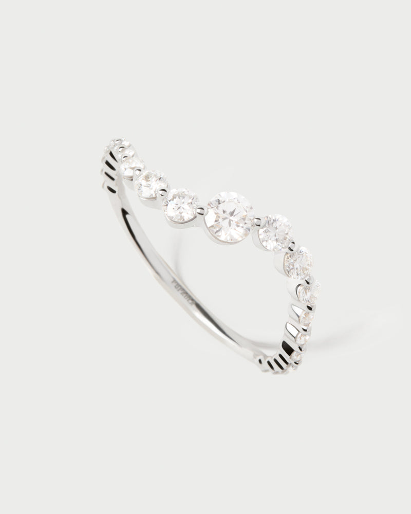 Anello in diamanti e oro bianco Venus - 
  
    Oro bianco 18K / Placcatura in argento rodiato
  

