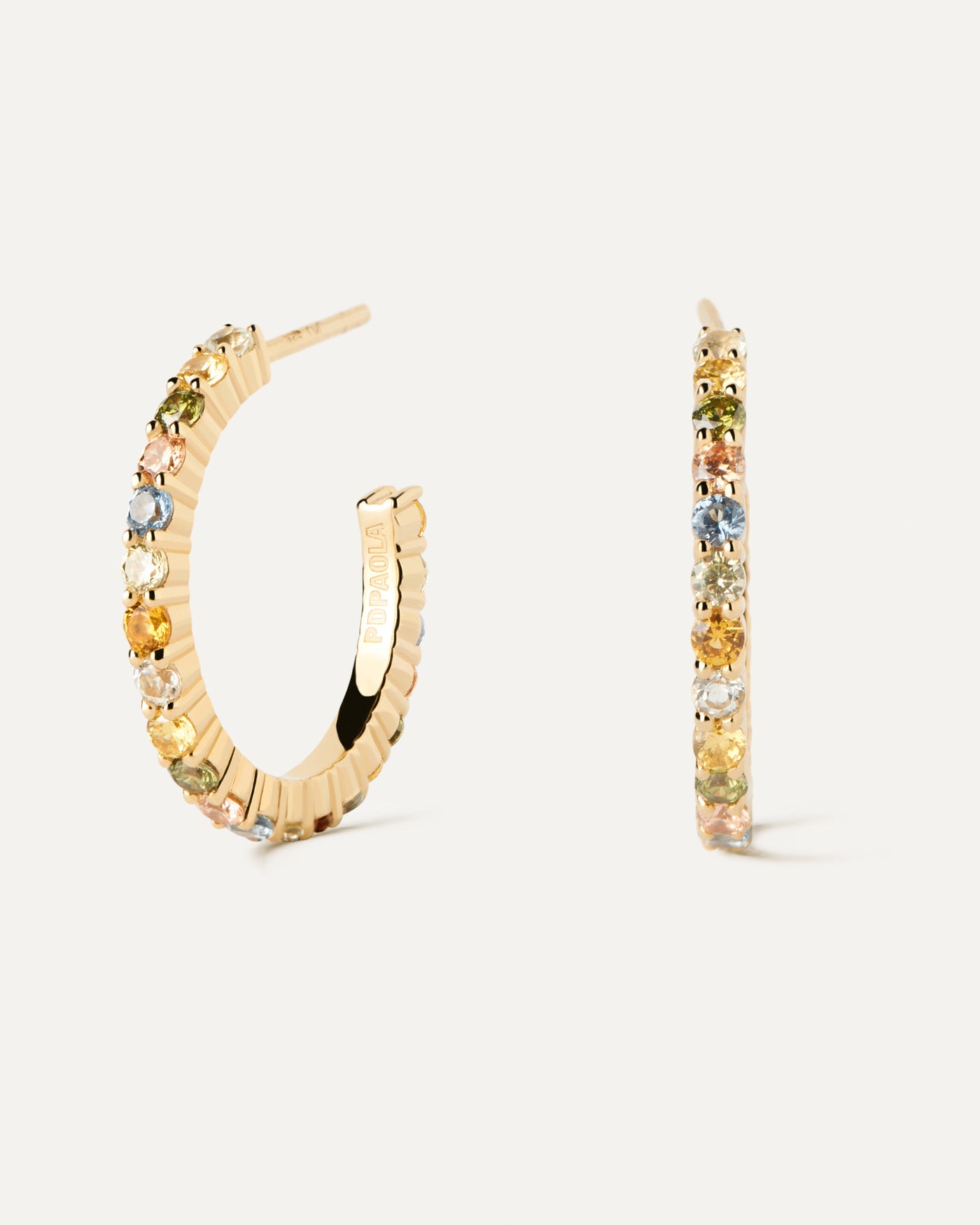 Rainbow hoops 
  
    Sterling Silver / 18K Gold plating
  
