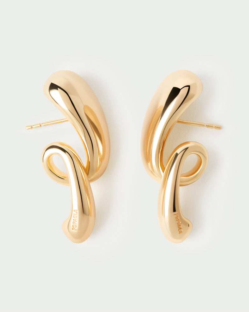 Pendientes Orbit - 
  
    Plata de Ley / Baño de Oro 18K
  
